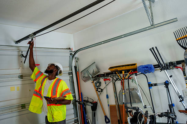 Professional Garage Door Panel Replacement technician working in Portland, TX